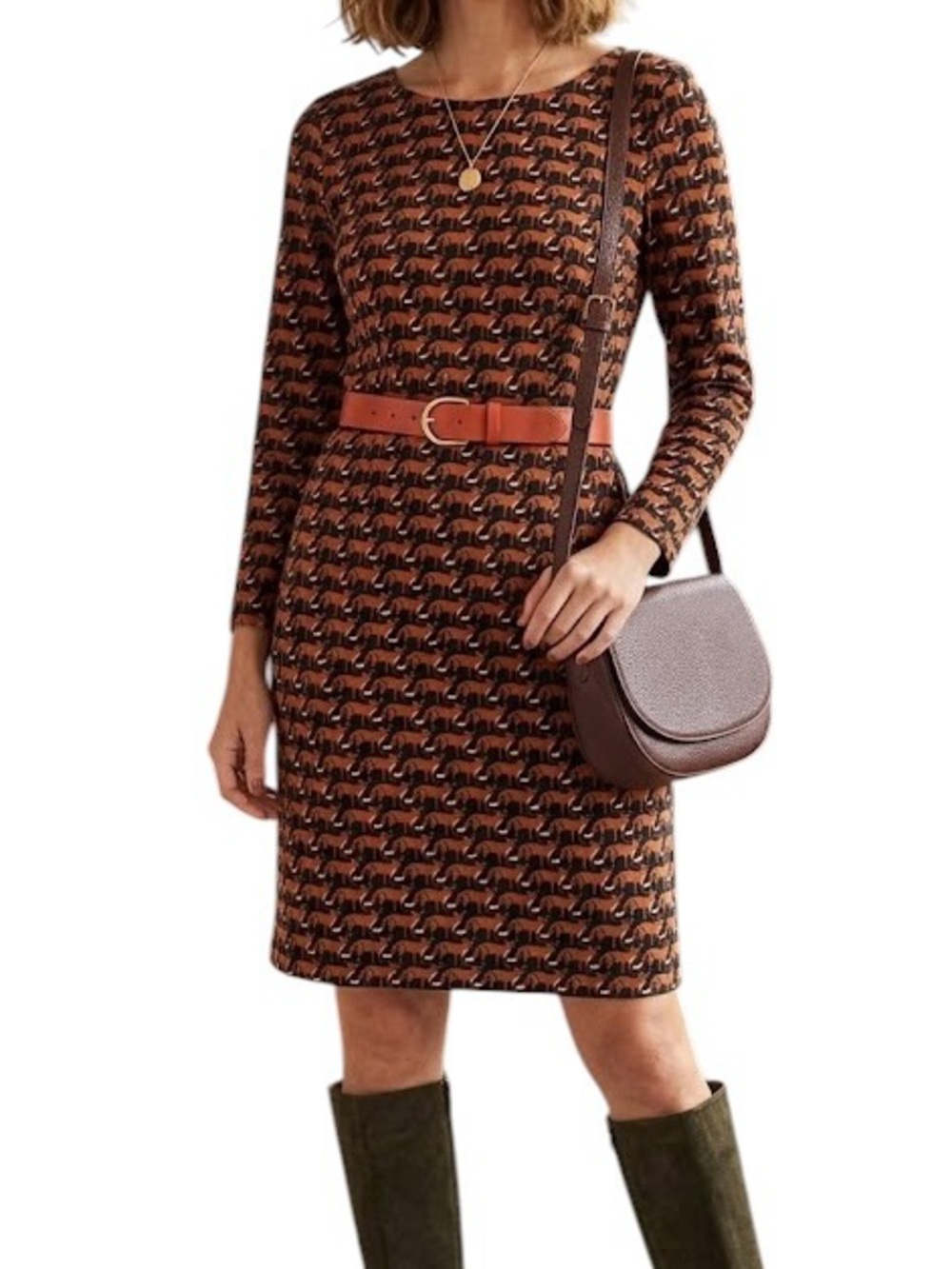 Boden Fox Patterned Corduroy Dress - Picture 2 of 7